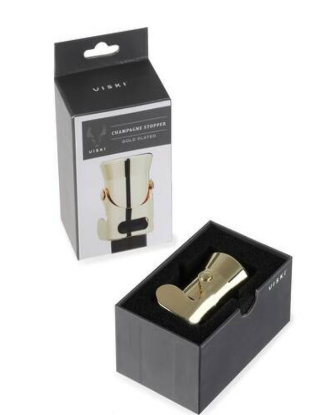NWT Viski Gold Plated Heavyweight Champagne Stopper - Picture 4 of 5